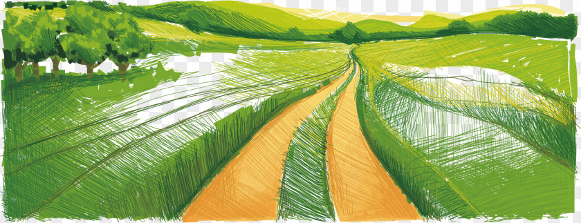 Field Farm Work Cartoon Vector Material Illustration PNG