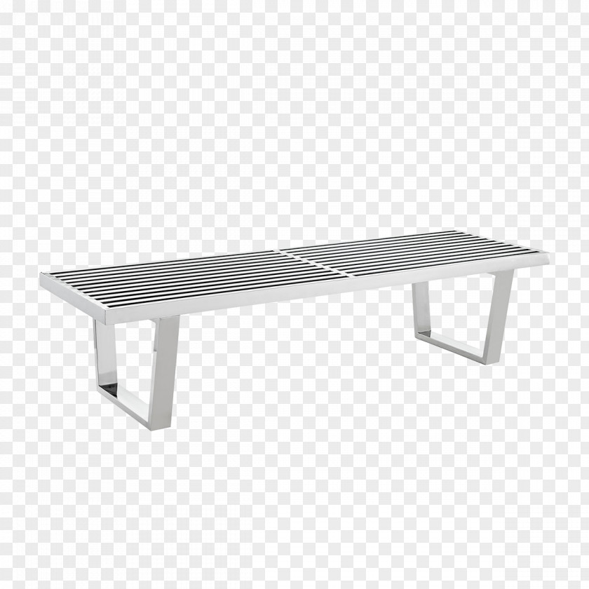 Silver Bench Metal Furniture Stainless Steel PNG