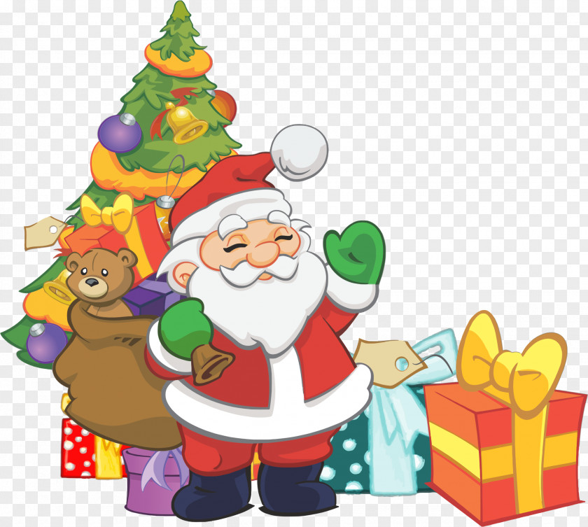 Santa Claus Gift Points Scrooge Rudolph Character Illustration PNG