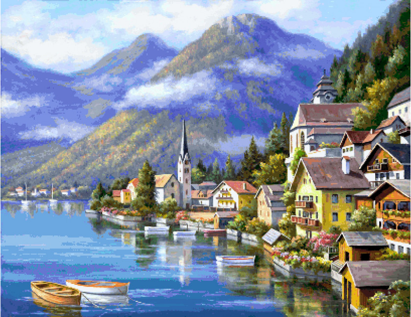 Switzerland Landscape Painting Decorative Arts Craft PNG