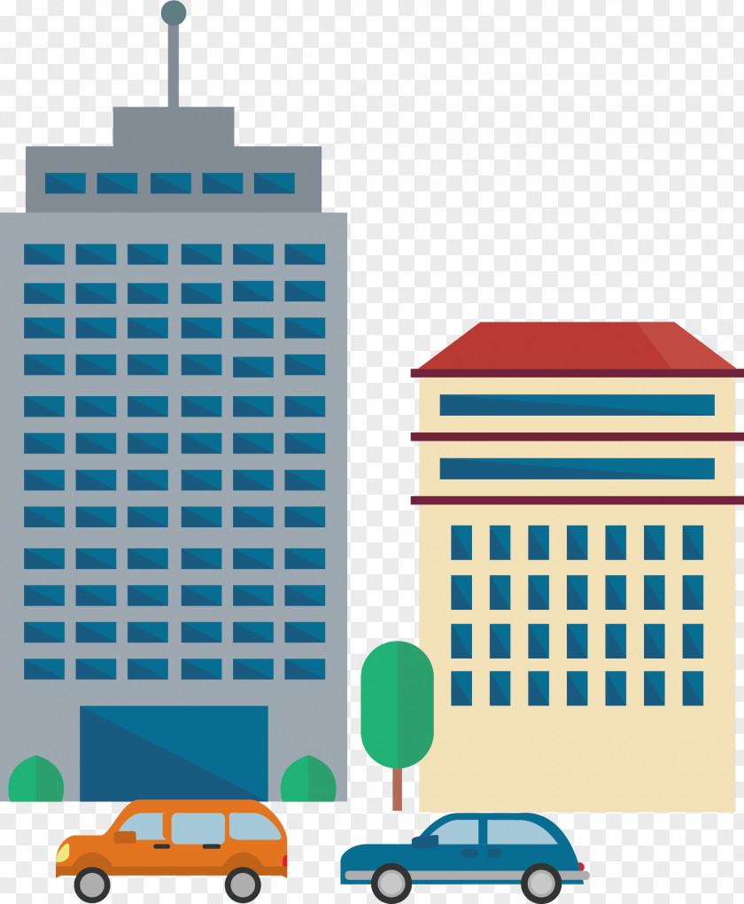 Senior Office Building Skyscraper Cartoon PNG
