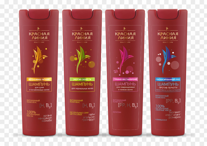 Shampoo Hair Care Balsam Red Line PNG