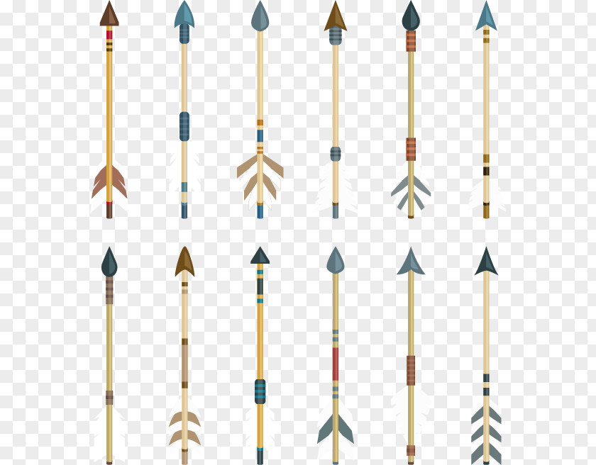 12 Feather Arrows Design Vector Material Arrow PNG