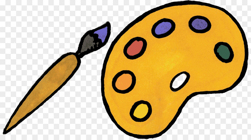 Cartoon Paint Brush Palette Paintbrush Painting Clip Art PNG