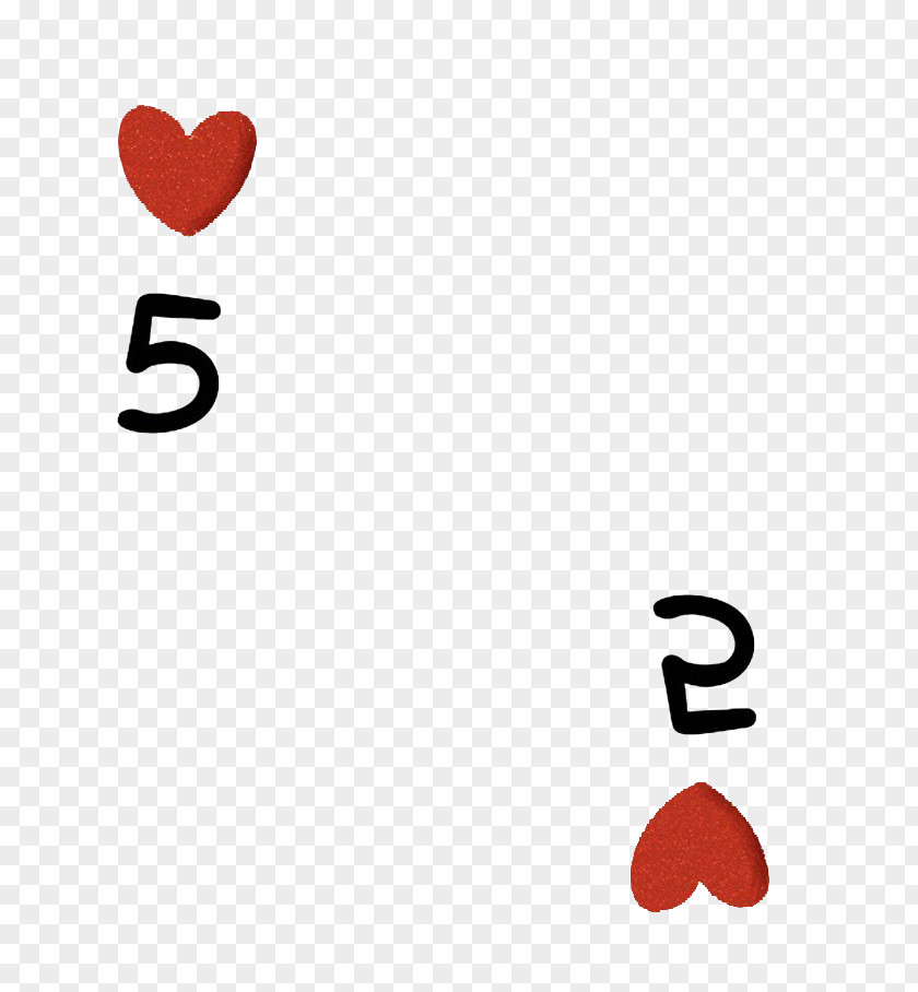 Hearts 5 Red Valentine's Day French Playing Cards PNG