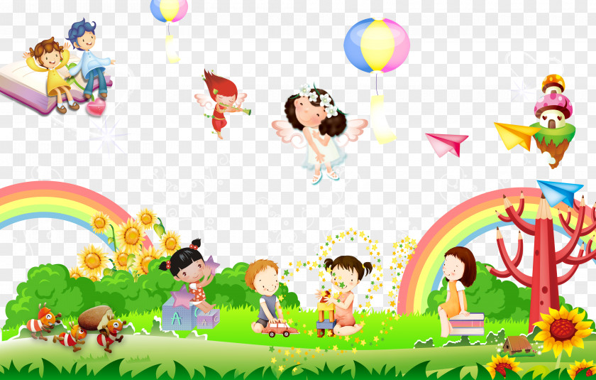 Kindergarten Cartoon Illustration PNG