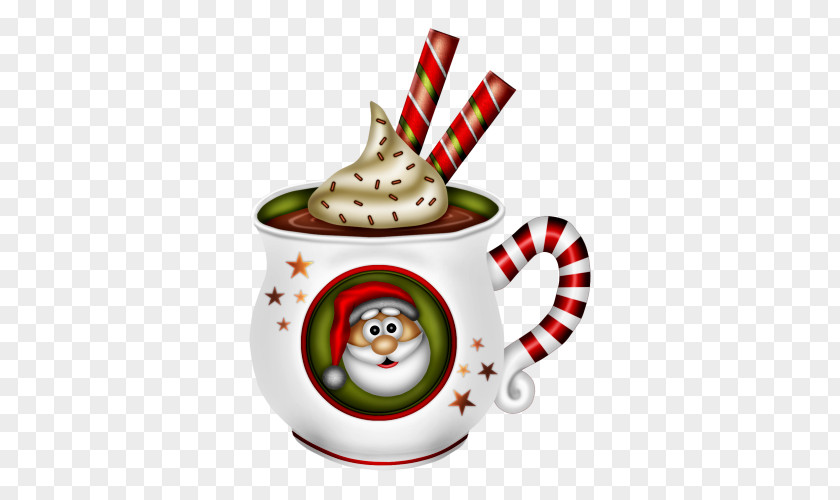 A Cup Ice Cream Coffee Santa Claus PNG