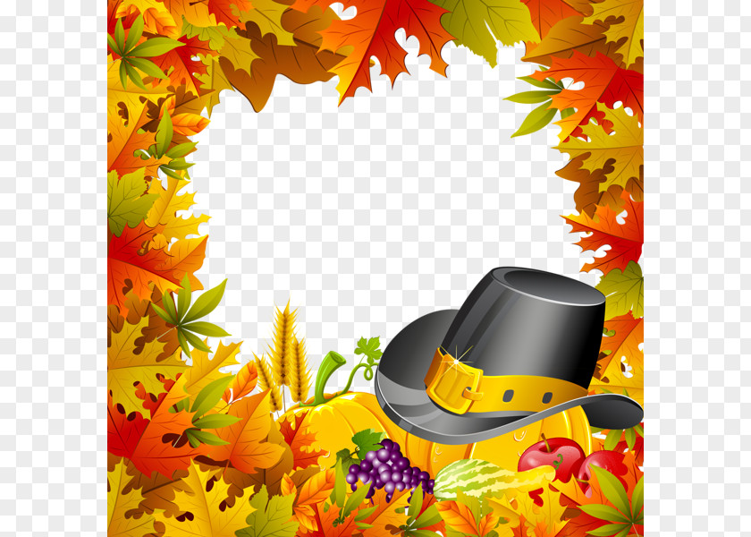 Autumn Background Border Thanksgiving Picture Frame Film Clip Art PNG