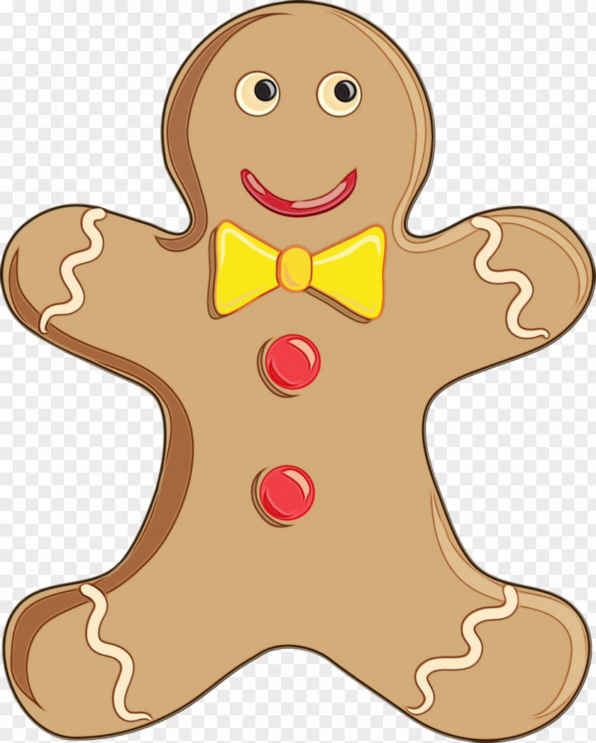 Cartoon Gingerbread Watercolor PNG