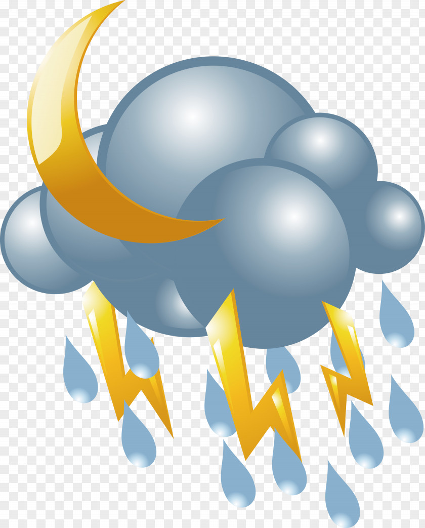 Lightning Vector Icon Rain Cloud PNG