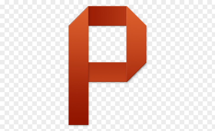 PowerPoint Letter Square Angle Orange PNG