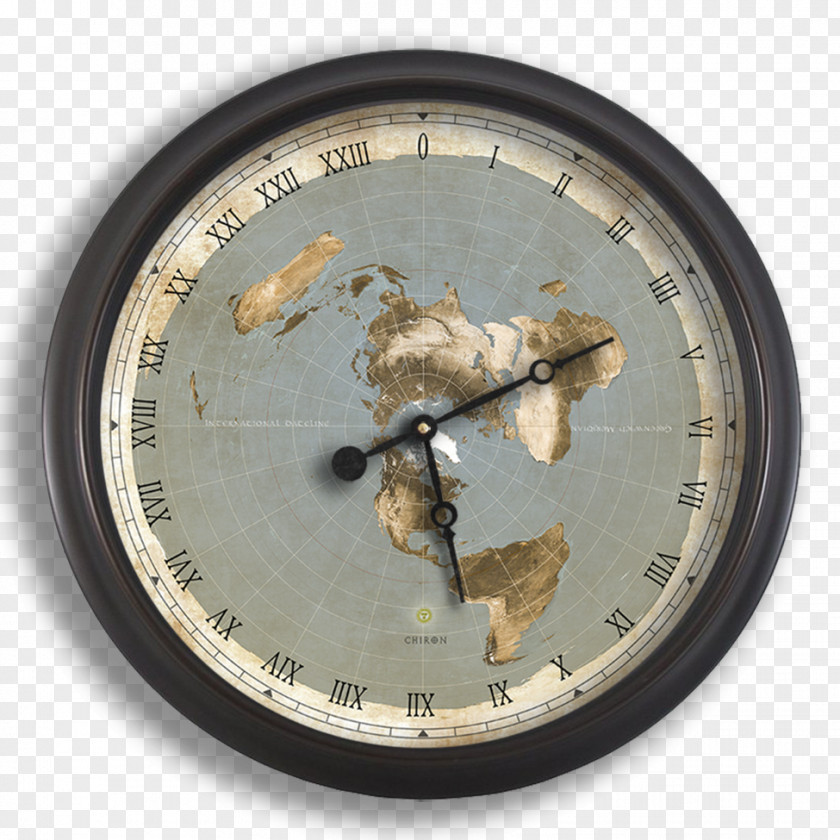 Earth Flat Astronomical Clock Globe PNG