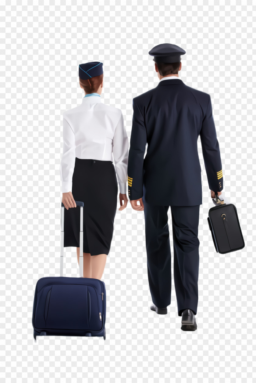 Job Suitcase Standing White-collar Worker Formal Wear Suit Baggage PNG