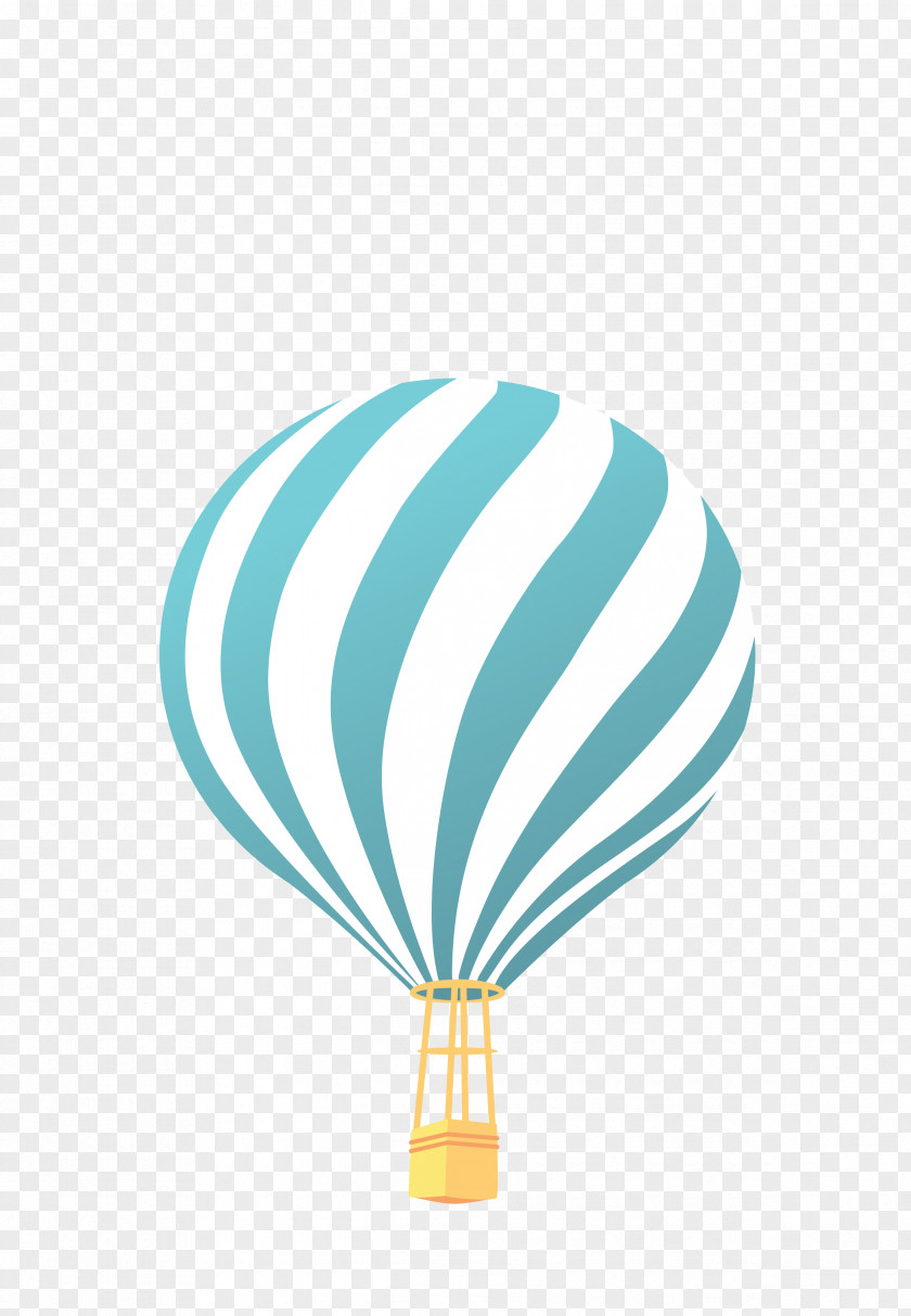 Vector Blue And White Strip Hot Air Balloon PNG
