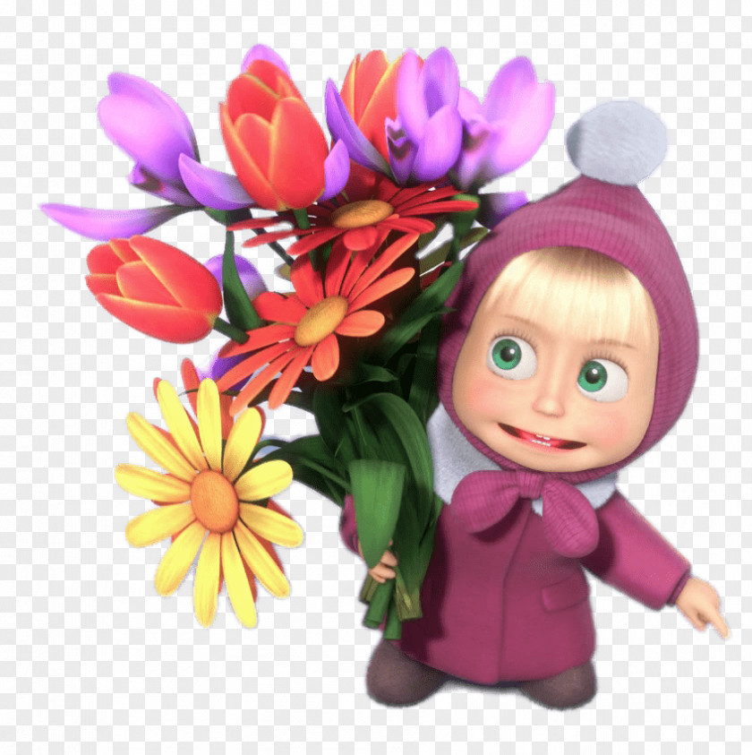 Bear Masha And The Desktop Wallpaper Image Flower PNG