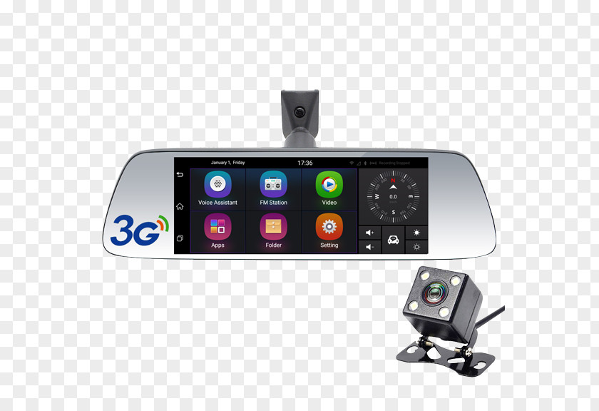 Car GPS Navigation Systems 1080p Digital Video Recorders Rear-view Mirror PNG