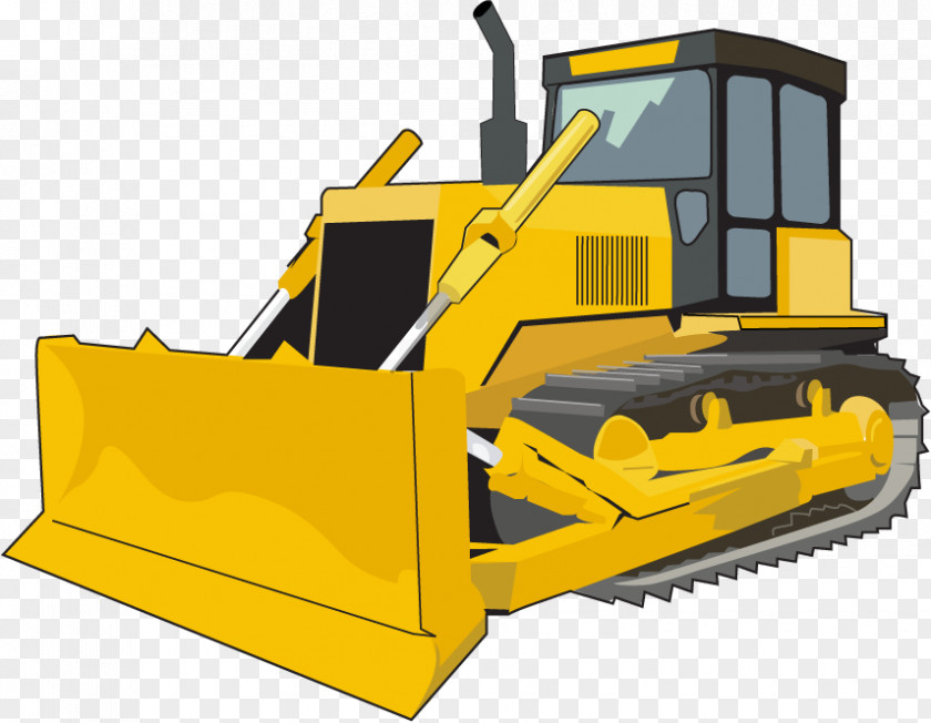 Vector Cartoon Excavator Caterpillar Inc. Bulldozer Architectural Engineering Clip Art PNG