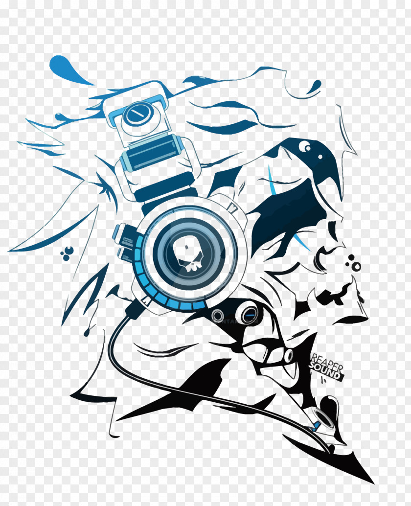 Vector With Headphones Skull Visual Arts PNG