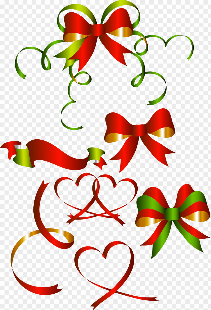 Christmas Decoration Ribbon Vector Material Euclidean Illustration PNG