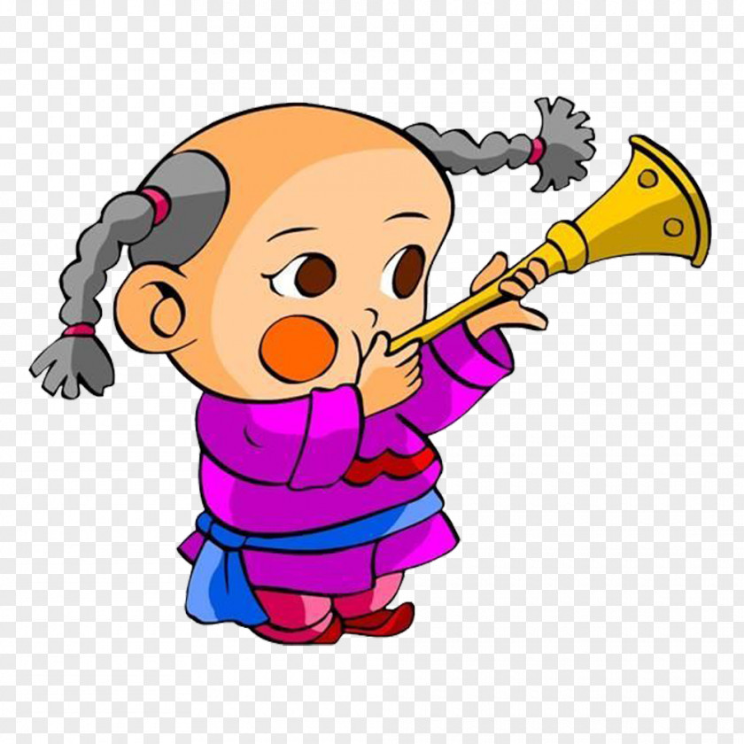 Free Trumpet Boy Pull Illustration PNG