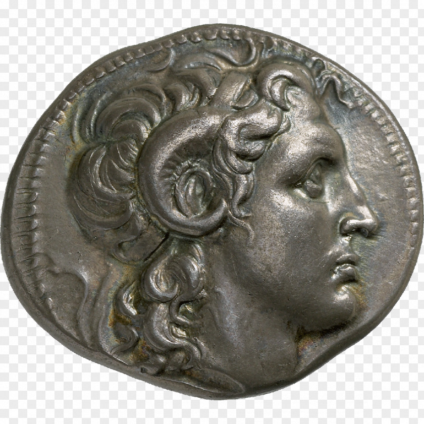 Coin Alexandria Tetradrachm Ptolemaic Dynasty Bust PNG