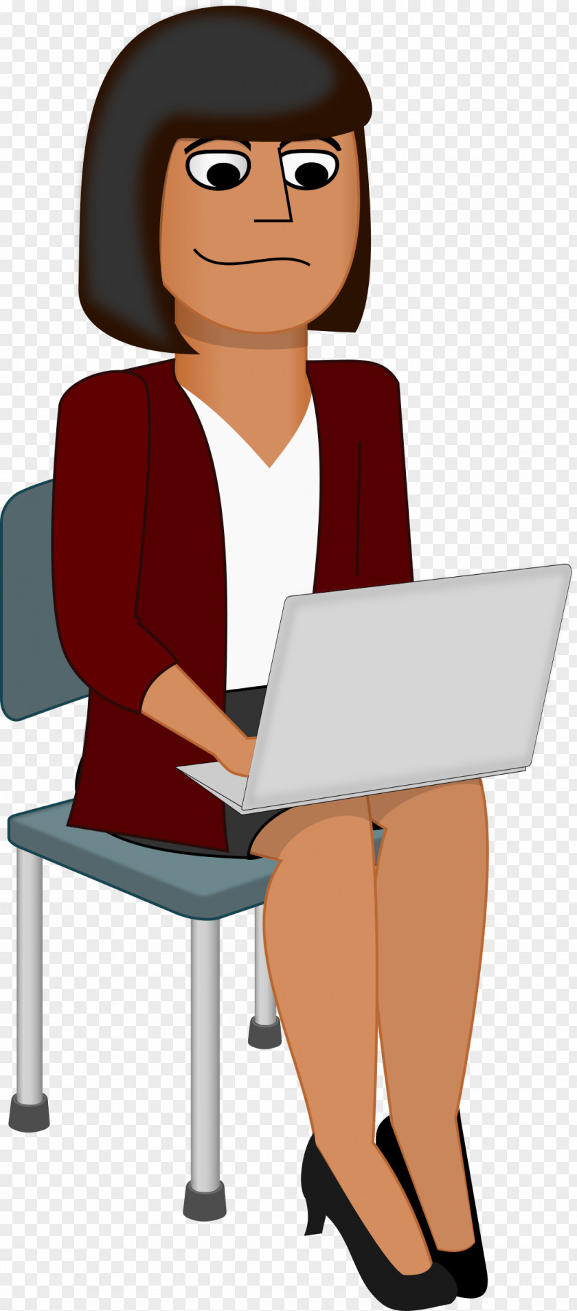 Laptop Woman Clip Art PNG