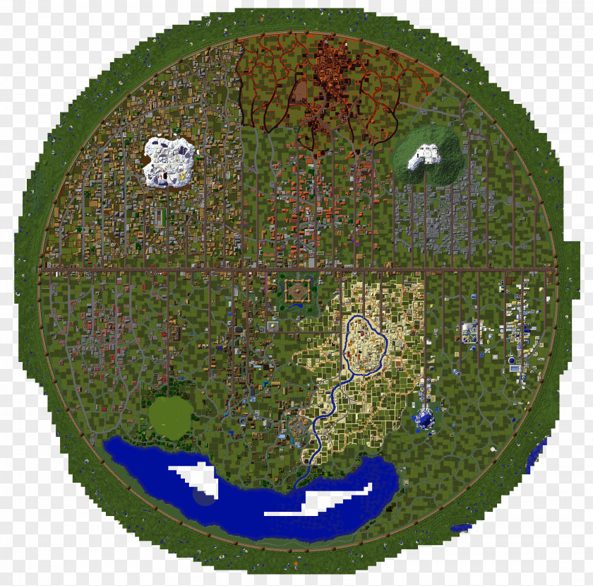 Minecraft World Map Globe PNG