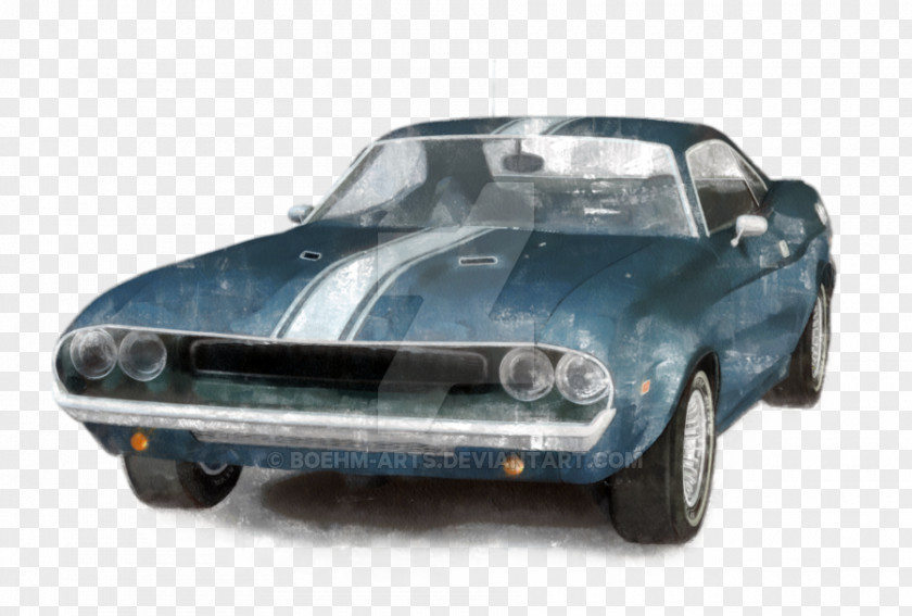 Muscle Cars Classic Car Art Painting PNG