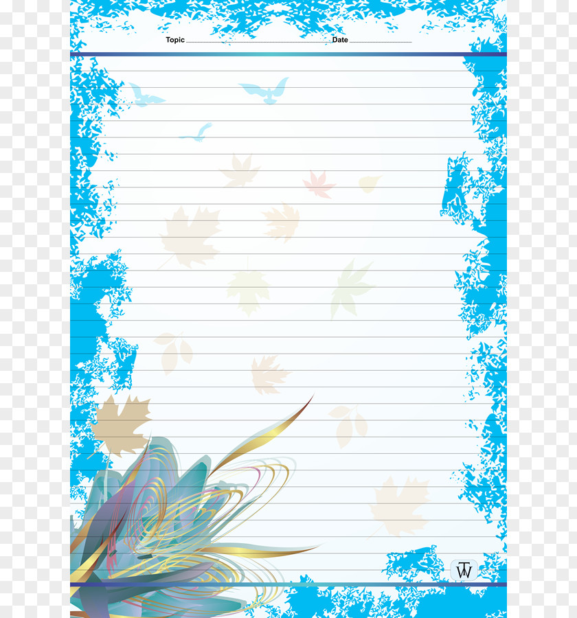 Spiral Wire Notebook Picture Frames Turquoise Pattern PNG
