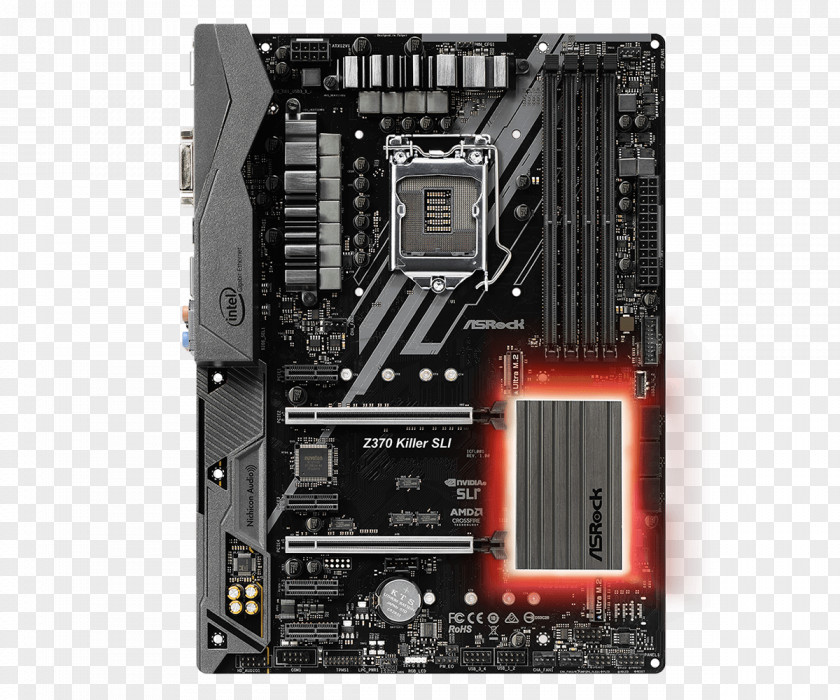 CPU Socket ASRock Z370 Killer SLI/ac ATX Motherboard For Intel CPUs By CCL Computers LGA 1151 PNG