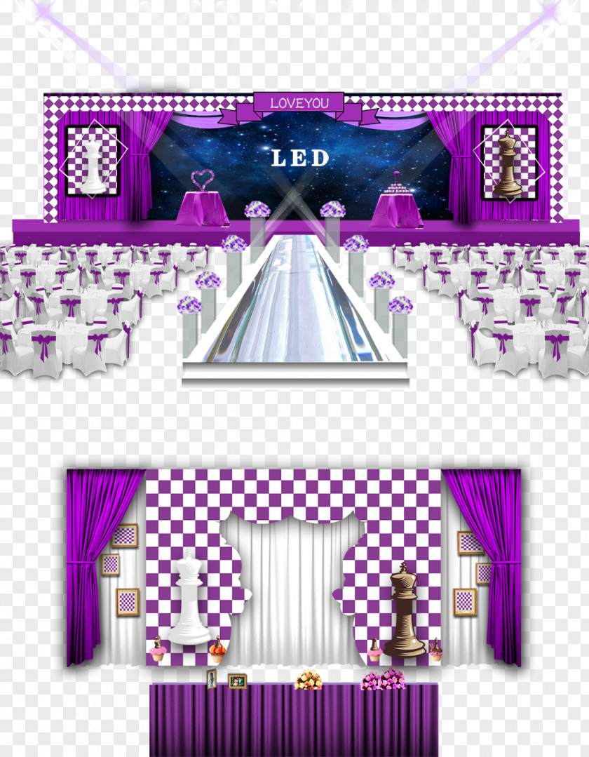 Creative Wedding Arrangement Purple PNG