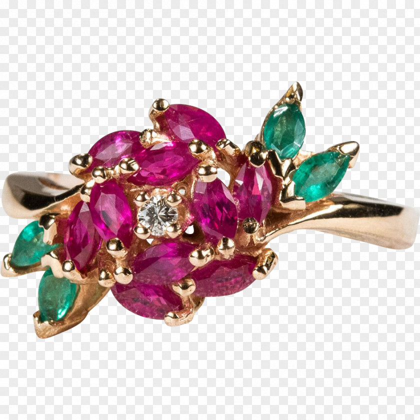 GOLD ROSE Jewellery Ring Gemstone Ruby Emerald PNG
