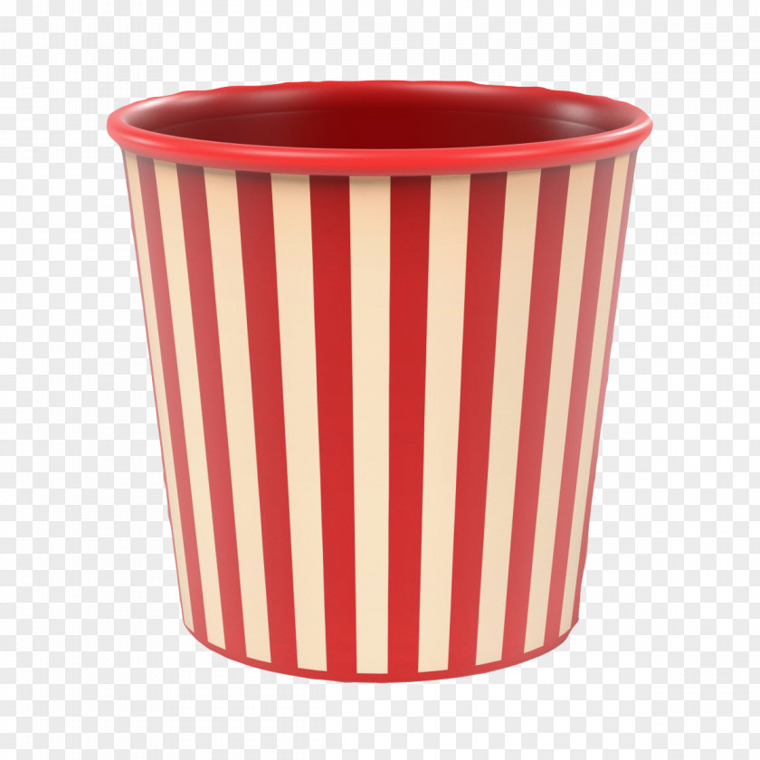 Red And White Striped Empty Glass Cup PNG