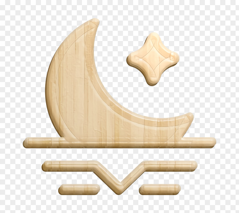 Beige Weather Icon Moon Moonset Morning PNG