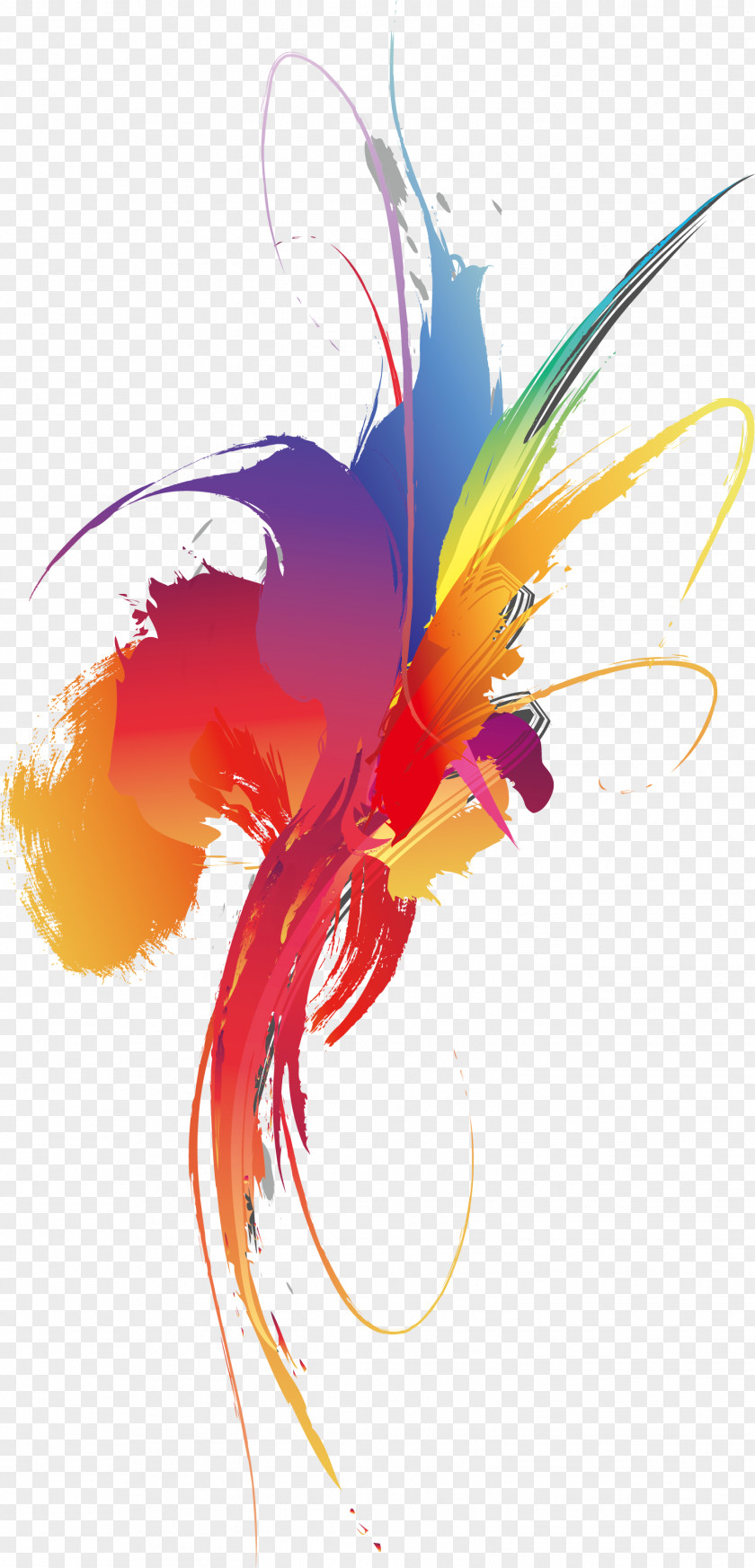 Colorful Smear Splash Color Block Graphic Design Wallpaper PNG