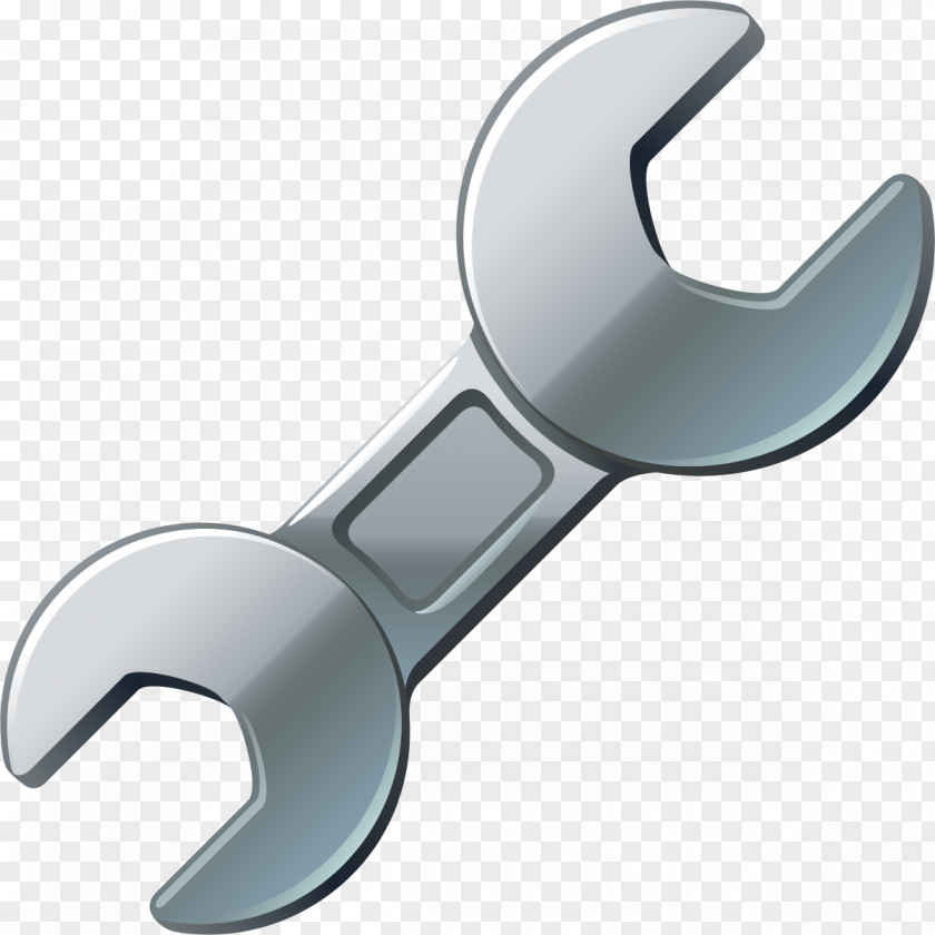 Cartoon Grey Spanner Wrench PNG