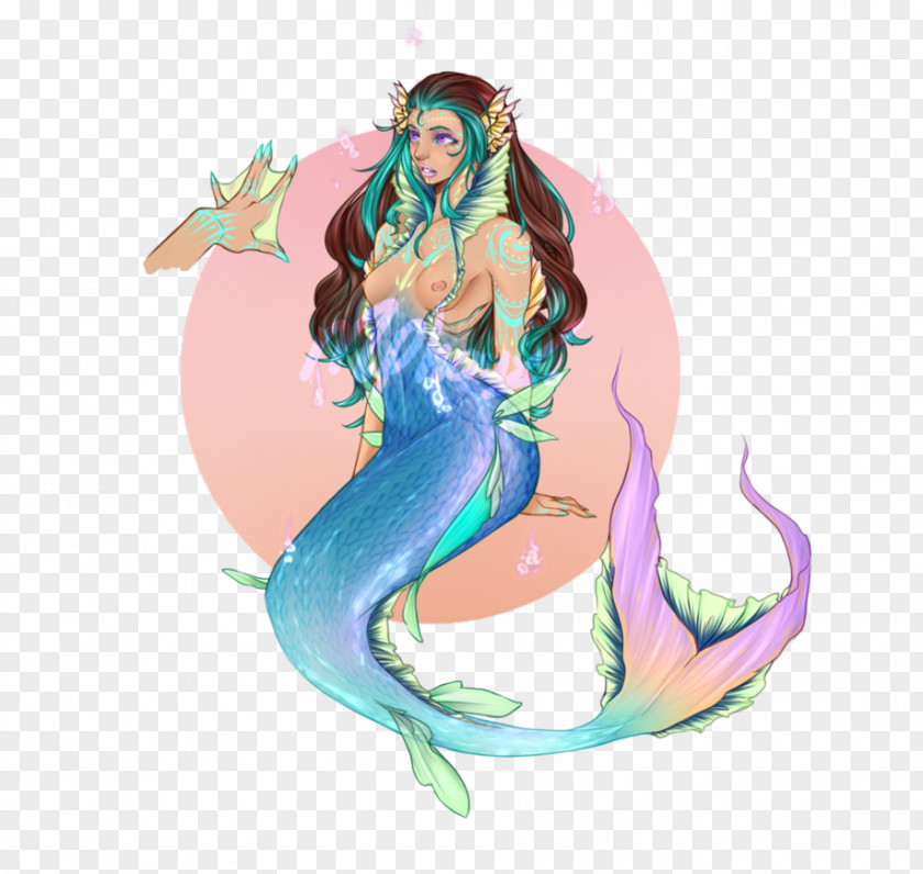 Hello April Please Be Good Illustration Mermaid Costume Design Cartoon Turquoise PNG