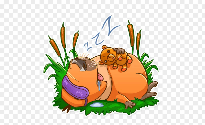 Pumpkin Sticker Capybara Telegram Clip Art PNG