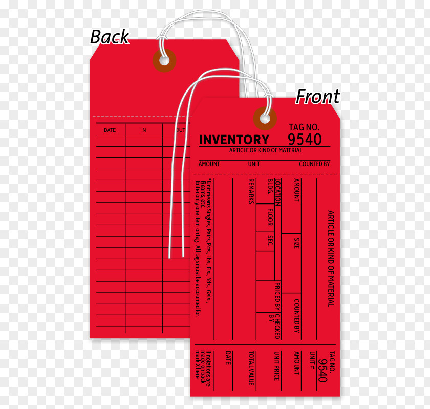 String Red Inventory Paper Stock Keeping Unit Card PNG