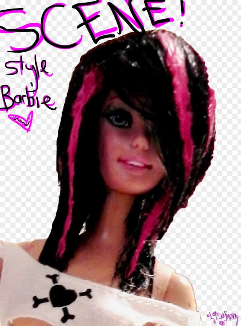Comb Long Hair Bangs Wig Barbie Coloring PNG