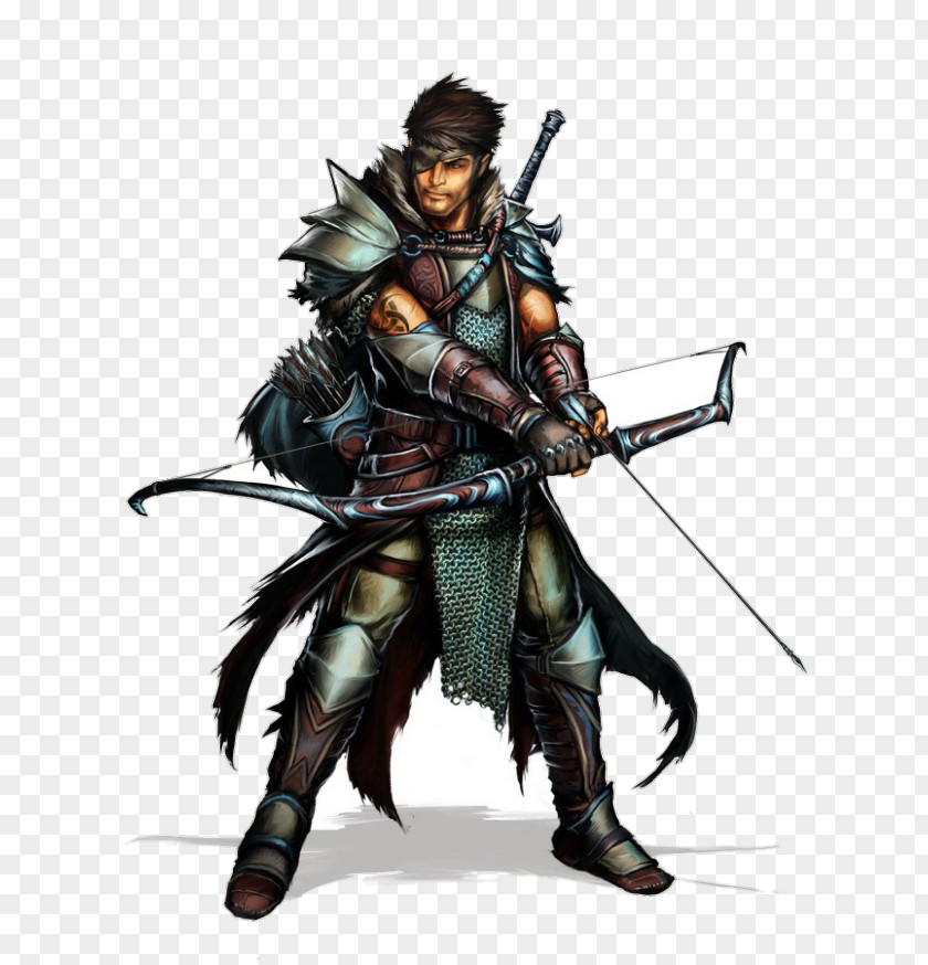 Half Elf Female Dungeons & Dragons Pathfinder Roleplaying Game Archery Ranger Fighter PNG