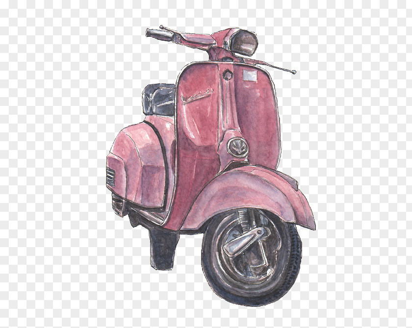 Scooter Watercolor Painting Motorcycle PNG