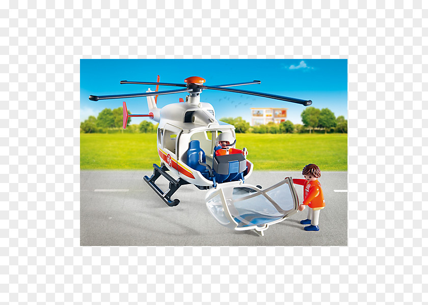 Helicopter Playmobil 9078 Shopping Plaza Emergency Medical Toy PNG