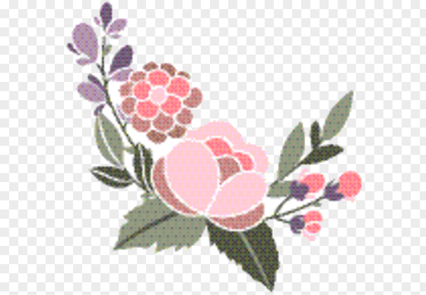 Rosa Dumalis Embroidery Pink Flower Cartoon PNG