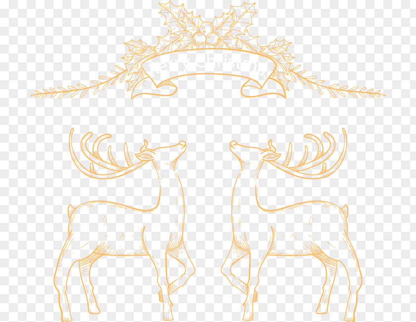 Hand-painted Reindeer Deer Pattern PNG
