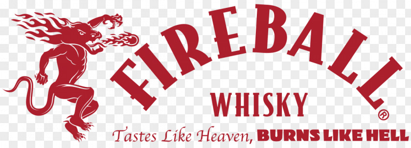 Label Logo Fireball Cinnamon Whisky Distilled Beverage Whiskey Canadian PNG