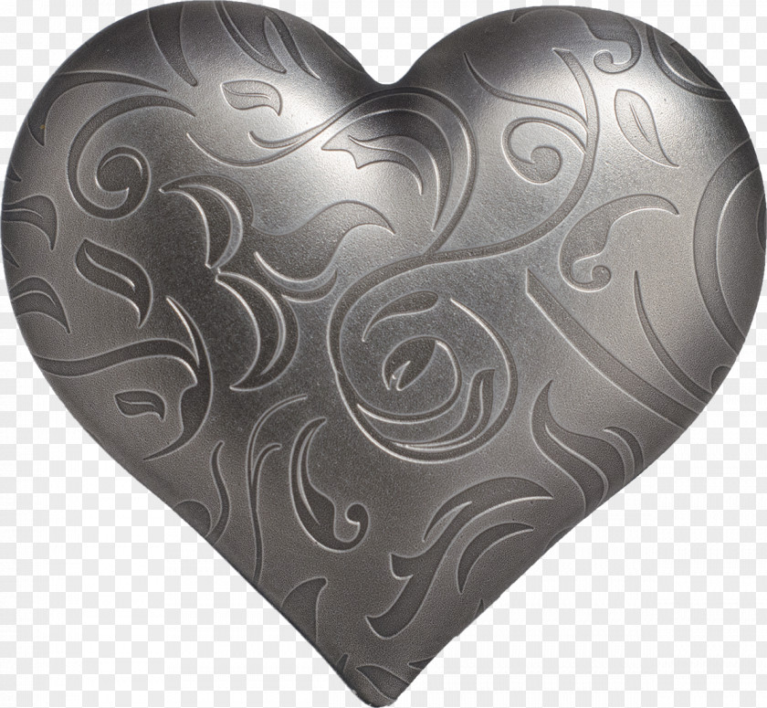 Silver Coin Bullion Gold Heart PNG