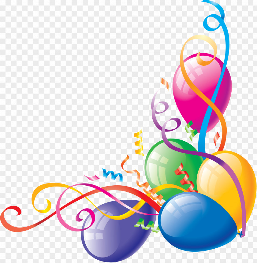 Joyeux Anniversaire Birthday Cake Balloon Party Clip Art PNG