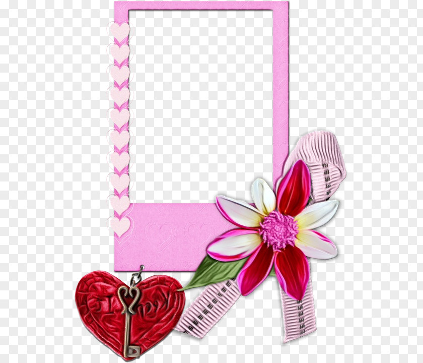 Love Magenta Golden Ribbon PNG