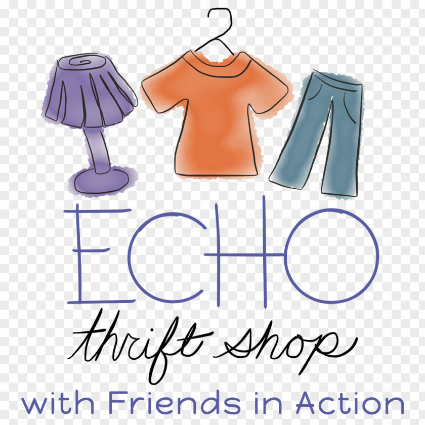 T-shirt Echo Thrift Store Community Church Of Durham Charity Shop Dress PNG